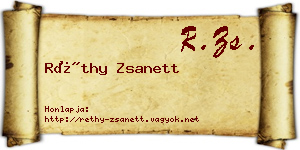 Réthy Zsanett névjegykártya