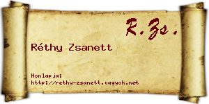 Réthy Zsanett névjegykártya